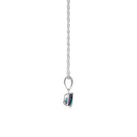 Blue Sapphire Pendant with Diamond Accents in 10K White Gold