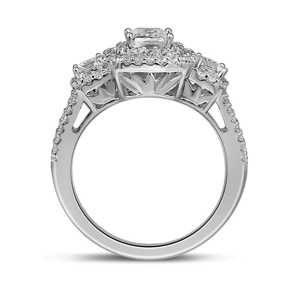 1 1/3 ct. tw. Diamond Three-Stone Engagement Ring 14K White Gold