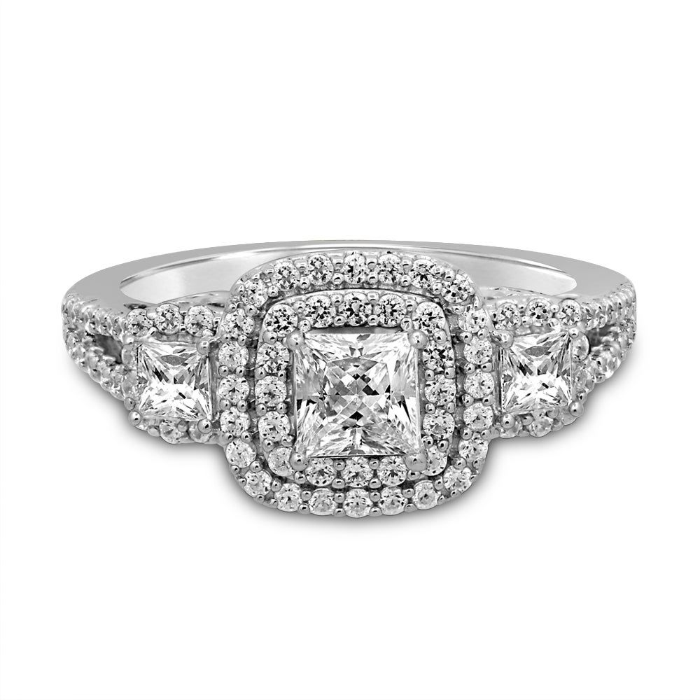 1 1/3 ct. tw. Diamond Three-Stone Engagement Ring 14K White Gold