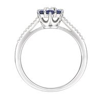 Sapphire & 1/10 ct. tw. Diamond Earrings, Ring, and Pendant 10K White Gold