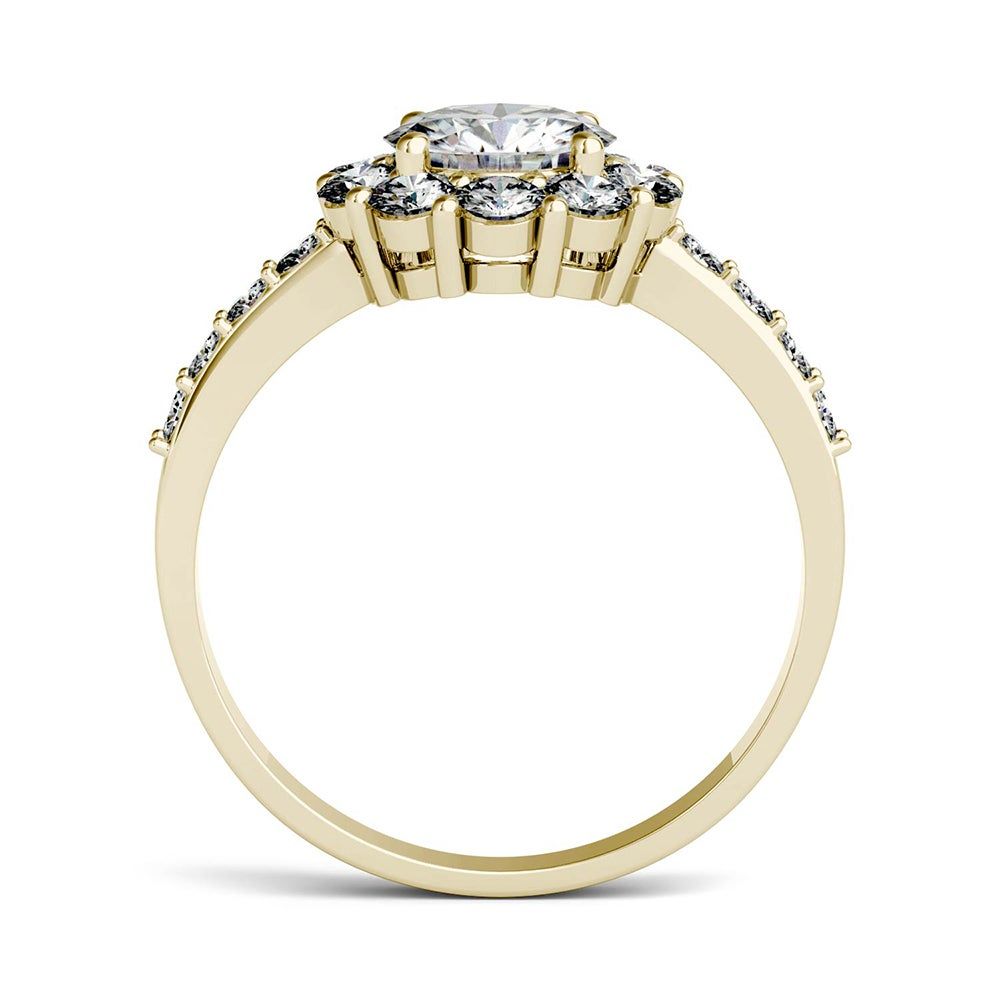 1 3/4 ct. tw. Moissanite Halo Ring 14K Yellow Gold