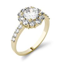 1 3/4 ct. tw. Moissanite Halo Ring 14K Yellow Gold