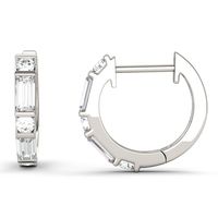 5/8 ct. tw. Moissanite Huggie Hoop Earrings in 14K White Gold