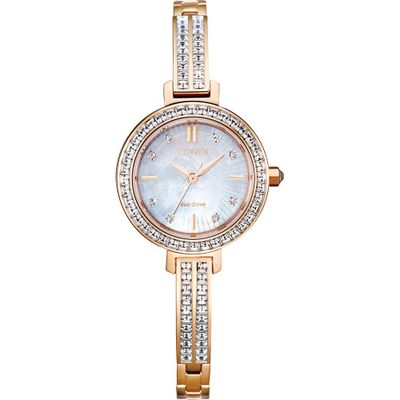 Silhouette Crystal Women's Watch in Rose Gold-Tone Ion-Plated Stainless Steel, 25mm
