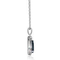 Lab-Created Alexandrite & White Sapphire Pendant in Sterling Silver