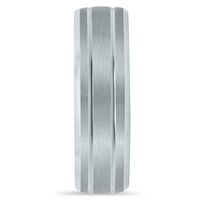 Men's Low Domed Frost Finish Band Platinum, 4MM