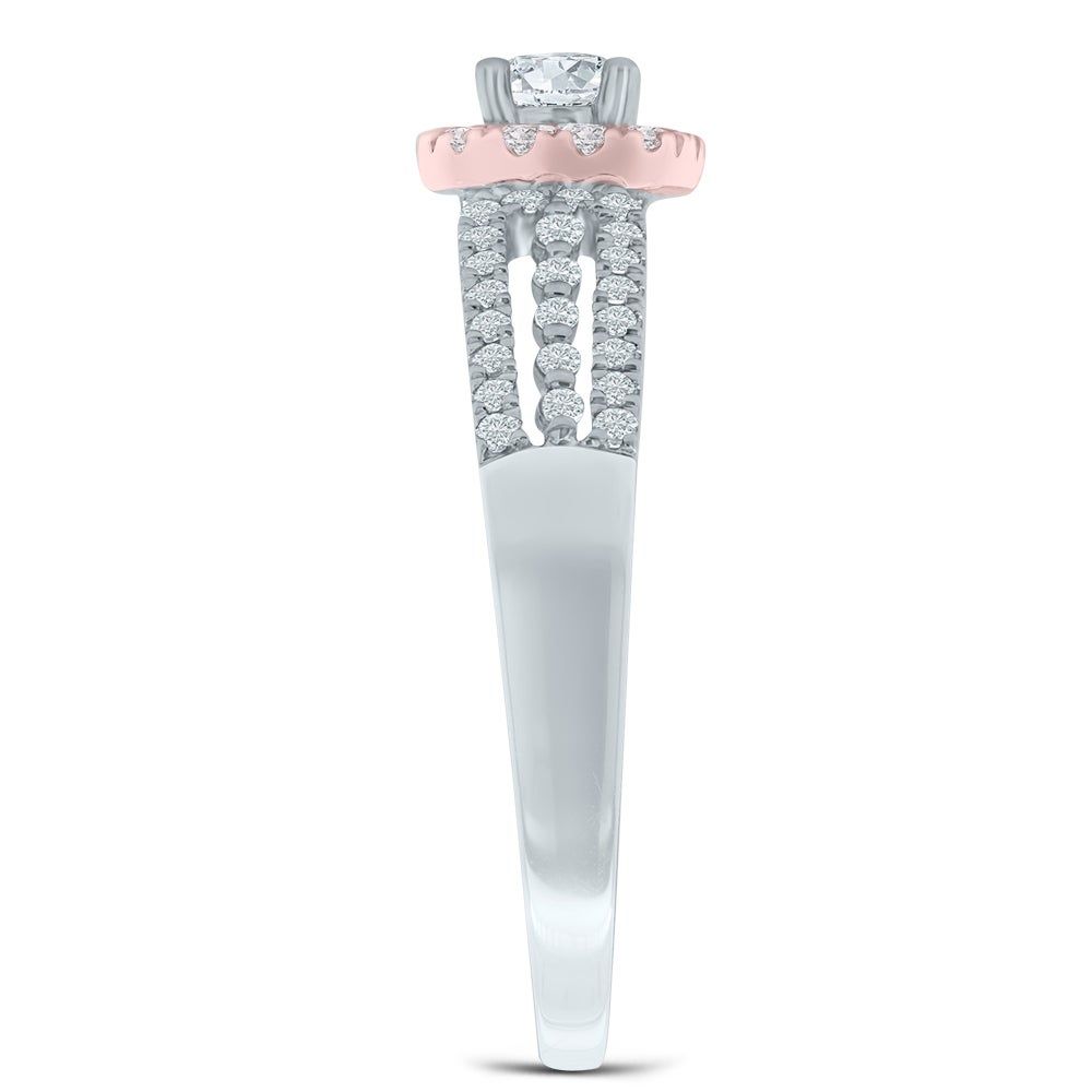 ct. tw. Diamond Engagement Ring 14K Rose & White Gold