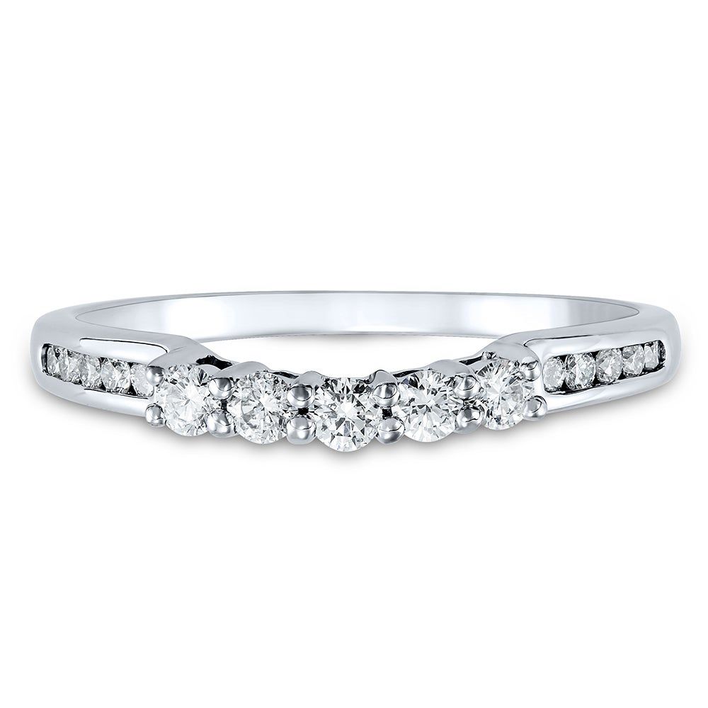 1/3 ct. tw. Diamond Contour Band in 14K White Gold