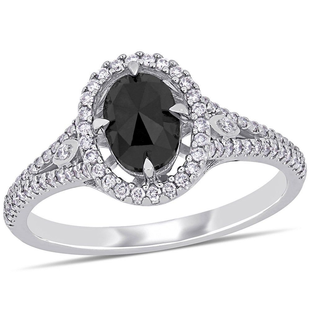 1 1/ ct. tw. Black & White Diamond Ring 14K Gold