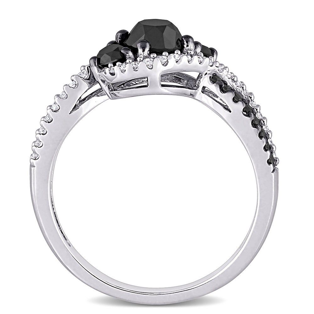 1 / ct. tw. Black & White Diamond Ring 10K Gold