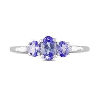 Tanzanite & Diamond Ring 10K White Gold