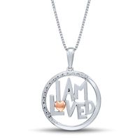 Diamond "I am Loved" Pendant in Sterling Silver