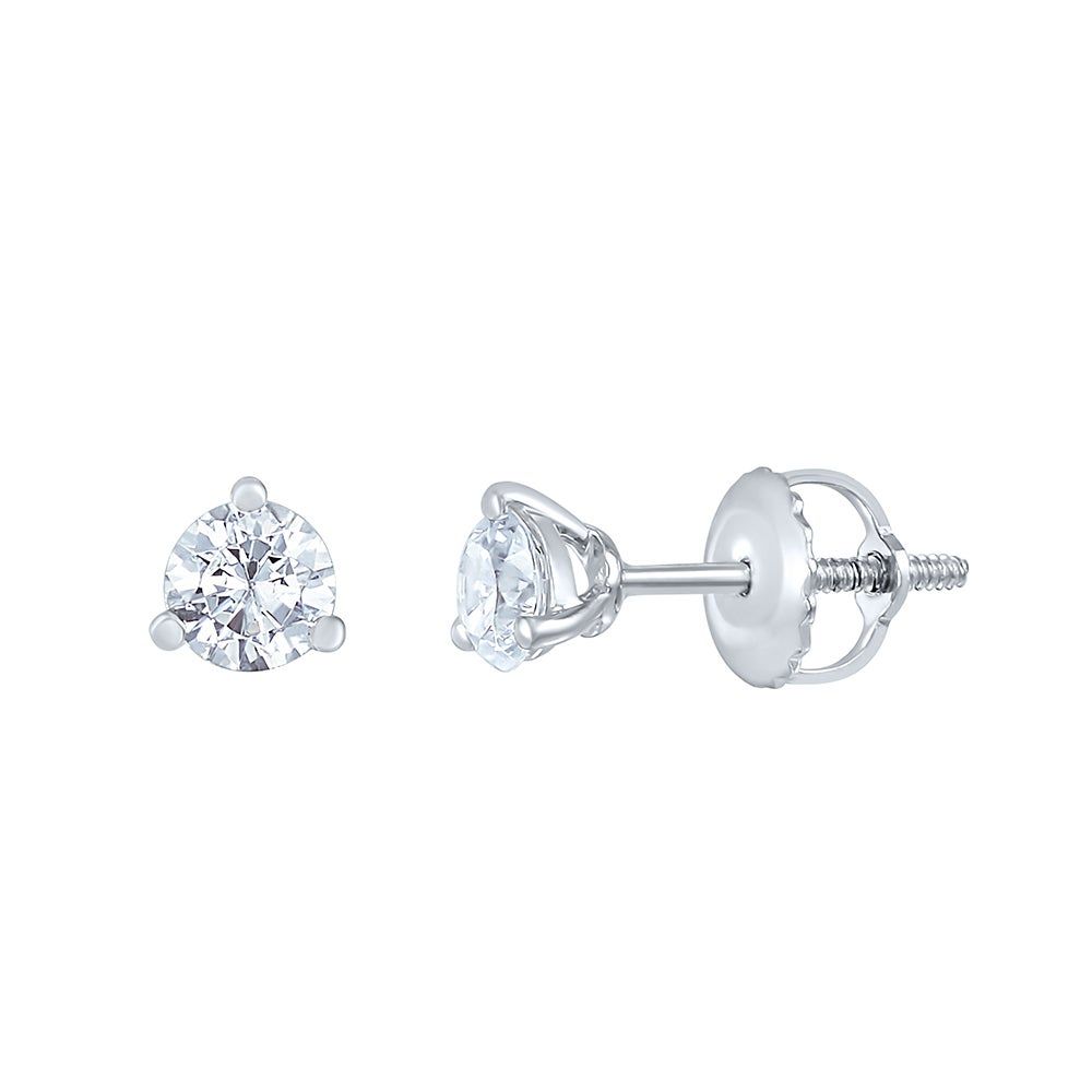 ct. tw. Lab Grown Diamond Stud Earrings in 14K White Gold