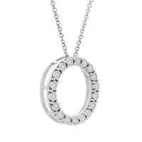 1/10 ct. tw. Diamond Circle Pendant in Sterling Silver