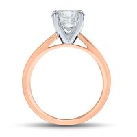 lab grown diamond round solitaire engagement ring 14K rose gold (1ct.)