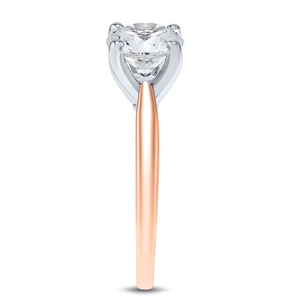 lab grown diamond round solitaire engagement ring 14K rose gold (1ct.)