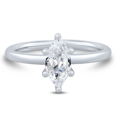 lab grown diamond marquise solitaire engagement ring 14k white gold (1 ct.)