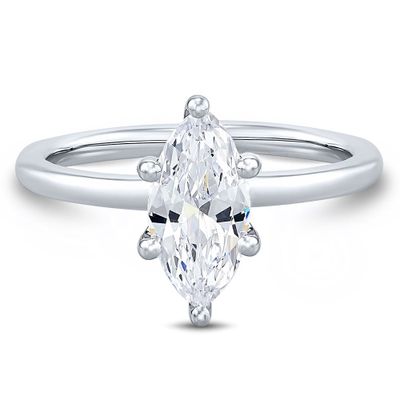 lab grown diamond marquise solitaire engagement ring 14k white gold (1 1/2 ct.)