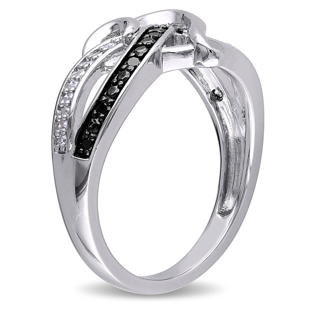 1/8 ct. tw. Black & White Diamond Heart Ring Sterling Silver