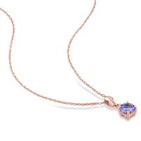 Tanzanite & Diamond Pendant in 10K Rose Gold