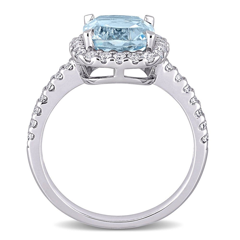 Blue & White Topaz Ring 10K Gold