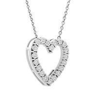 1/10 ct. tw. Diamond Open Heart Necklace in Sterling Silver