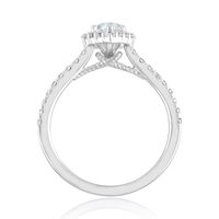 Pear-Shaped Diamond Engagement Ring with Halo 14K White Gold (1 ct. tw.)