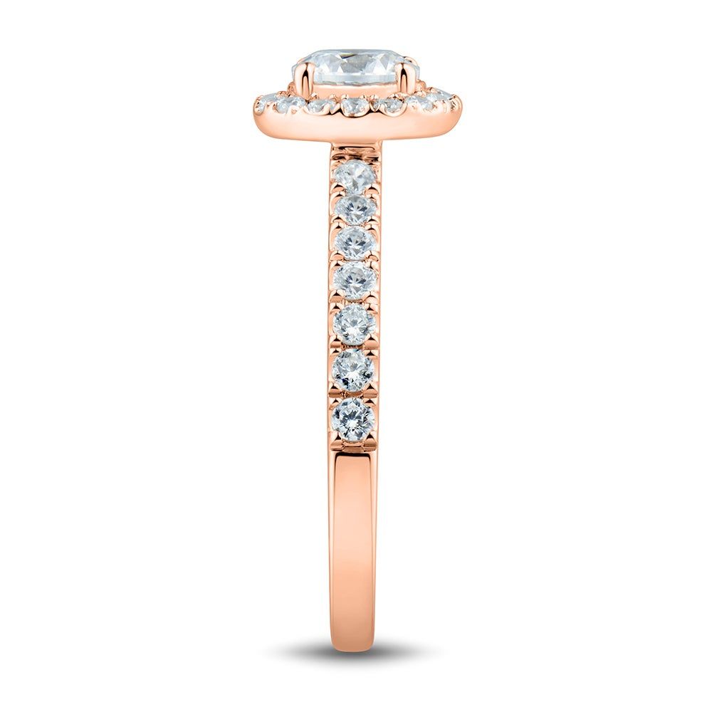 lab grown diamond round engagement ring 14k rose gold (1 1/4 ct. tw.)