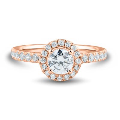 lab grown diamond round engagement ring 14k rose gold (1 1/4 ct. tw.)