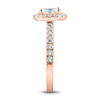 lab grown diamond engagement ring with oval halo 14k rose gold (1 1/4 ct. tw.)