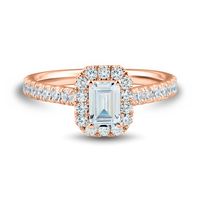 lab grown diamond emerald-cut engagement ring 14k rose gold (1 1/4 ct. tw.)