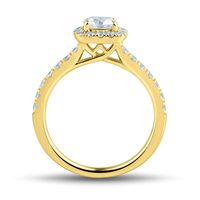 lab grown diamond halo engagement ring 14k yellow gold (1 1/4 ct. tw.)