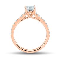lab grown diamond cushion-cut engagement ring 14k rose gold (1 1/3 ct. tw.)