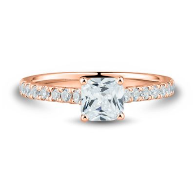 lab grown diamond cushion-cut engagement ring 14k rose gold (1 1/3 ct. tw.)