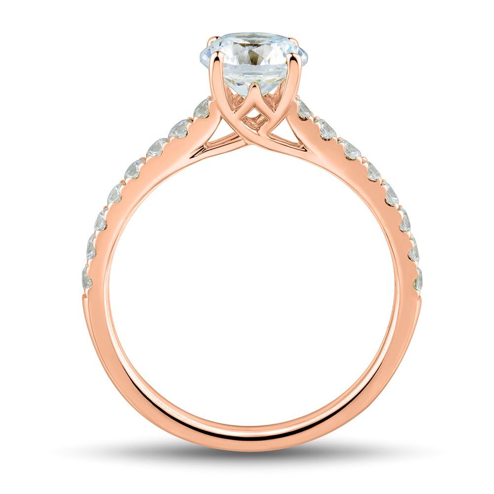 lab grown diamond engagement ring 14k rose gold (1 1/3 ct. tw.)