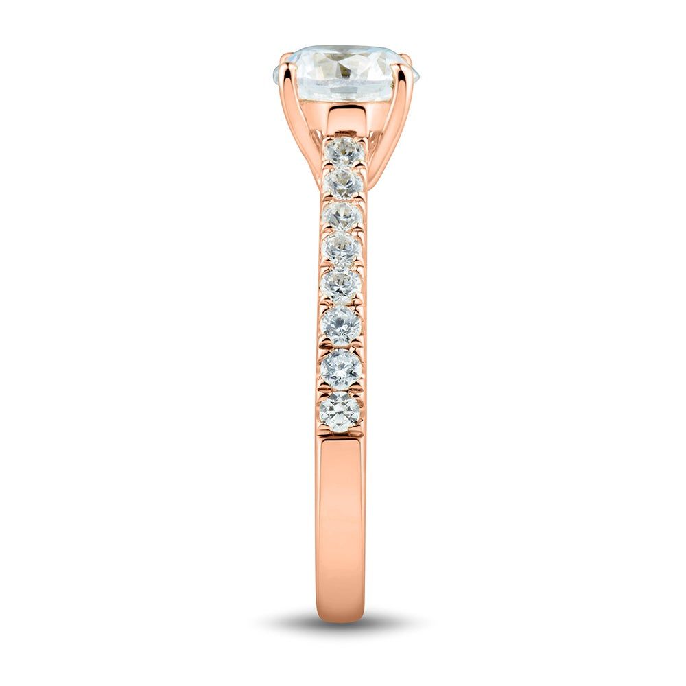 lab grown diamond engagement ring 14k rose gold (1 1/3 ct. tw.)