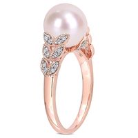 Freshwater Pearl & 1/2 ct. tw. Diamond Ring 10K Rose Gold