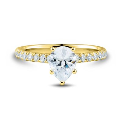 Lab Grown Diamond Pear-Shaped Engagement Ring 14k gold (1 1/ ct. tw