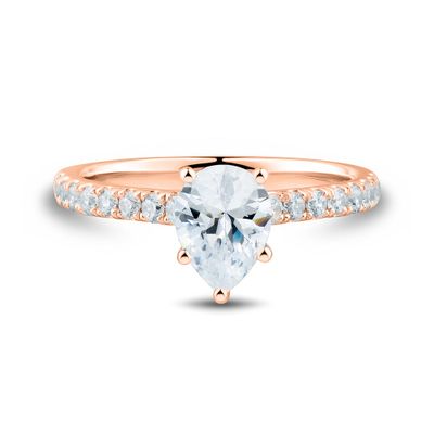 Lab Grown Diamond Pear-Shaped Engagement ring 14K Rose Gold (1 1/3 ct. tw.)