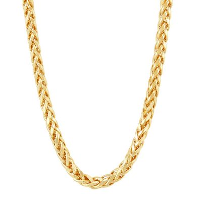 Hollow Wheat Chain in 10K Yellow Gold, 24"