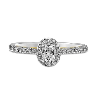 Vivien oval diamond engagement ring 14k white gold (3/4 ct. tw.)