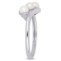 Freshwater Pearl & Diamond Ring 10K White Gold