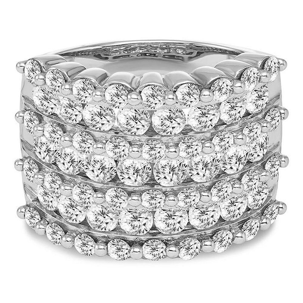 Stacked Diamond Wedding Band 10K White Gold (3 ct. tw.)