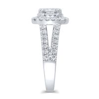 Lab Grown Diamond Pave Split-Shank Engagement Ring 14K White Gold (1 1/2 ct. tw.)