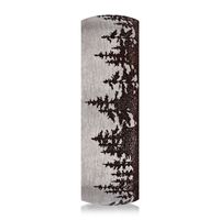 Men's Engraved Wedding Band with Tree Pattern Black Titanium, 6.5mm