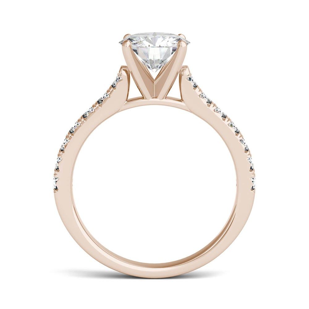 Hearts & Arrows Moissanite Ring 14K Rose Gold (1 3/4 ct. tw.)