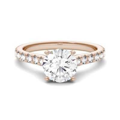 Hearts & Arrows Moissanite Ring 14K Rose Gold (1 3/4 ct. tw.)