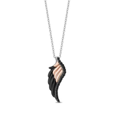 Maleficent Black Diamond Pendant in Black Rhodium-Plated Sterling Silver (1/7 ct. tw.)