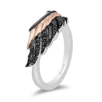 Maleficent Black Diamond Ring Rhodium-Plated Sterling Silver (1/7 ct. tw.)