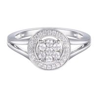 Round Diamond Cluster Frame Ring 10K White Gold (1/3 ct. tw.)